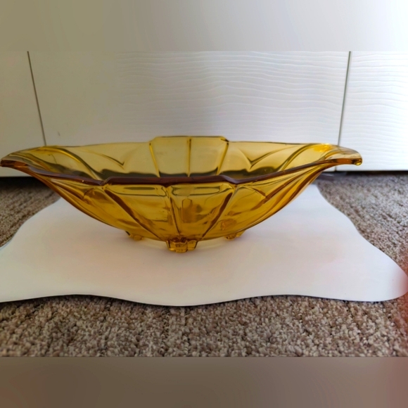 Vintage Amber Glass Bowl - Picture 1 of 2